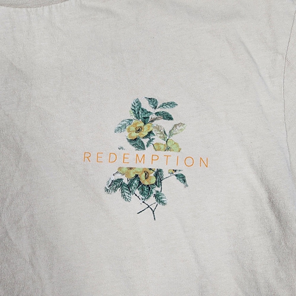 Denim & Flower Ricky Singh Redemption Floral Graphic T-Shirt Mens Medium Tan - Picture 2 of 7
